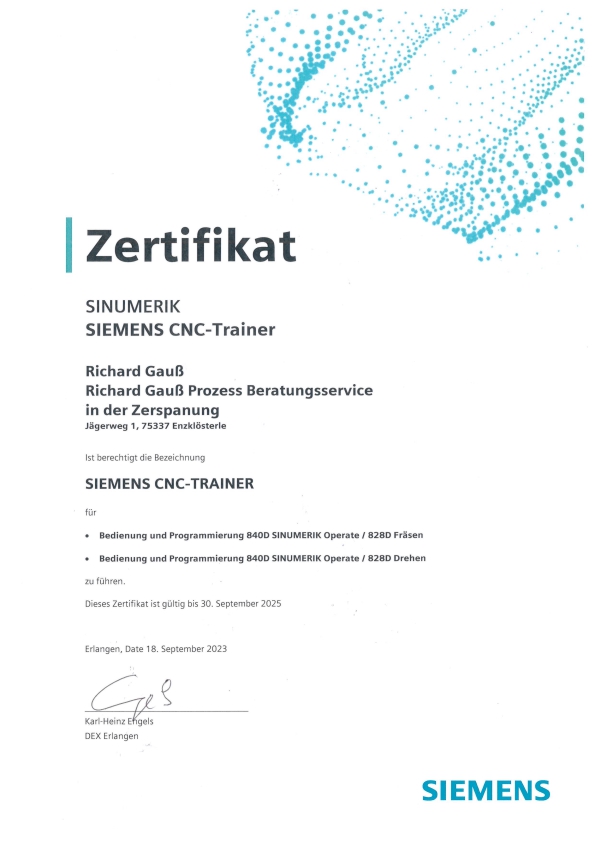 Siemens Zertifikat